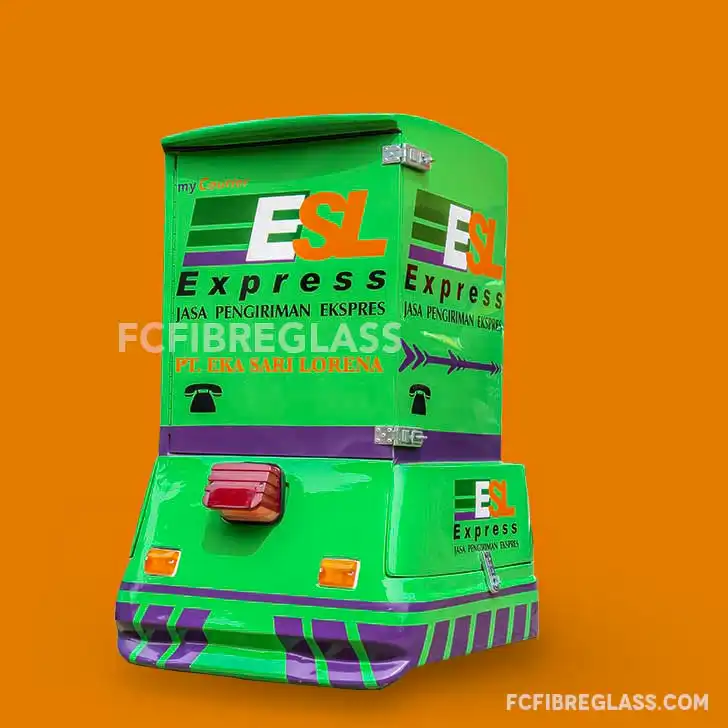 Box motor fiberglass untuk ekspedisi dan logistik dengan desain kuat untuk pengiriman barang
