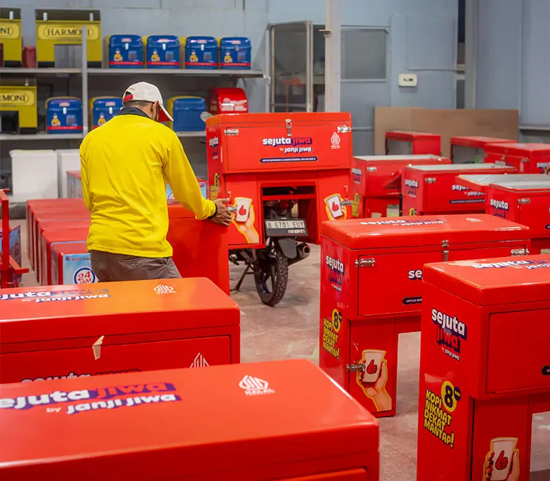 Perakitan box motor kopi sejuta jiwa untuk jualan kopi keliling