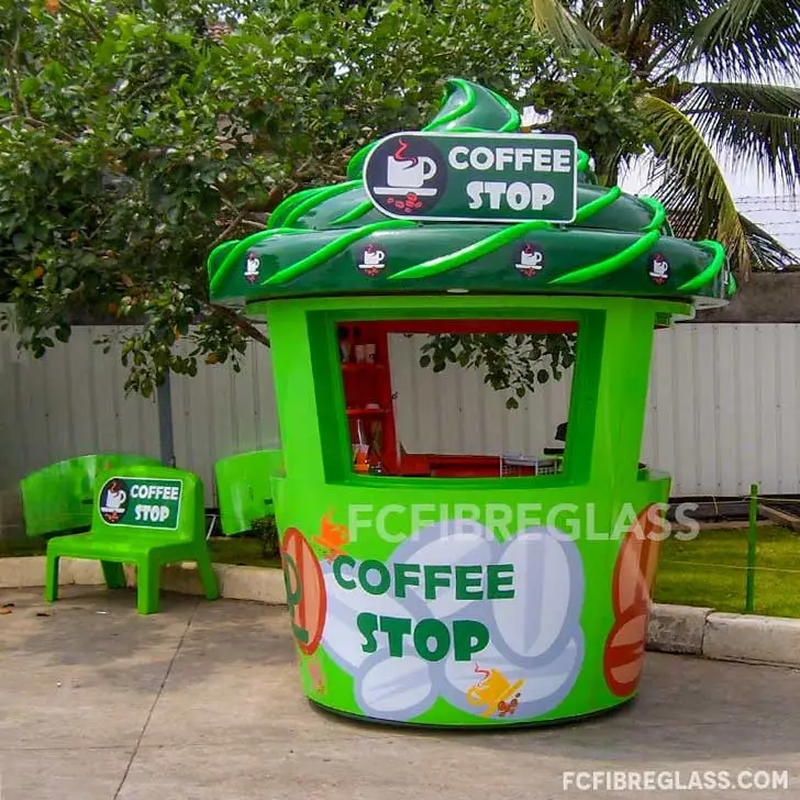 Jasa Fiberglass Booth Coffee Stop untuk Jualan