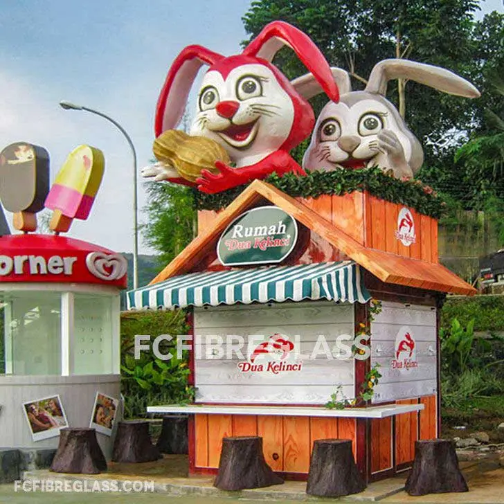 Jasa Fiberglass pembuatan Kios Booth Dua Kelinci